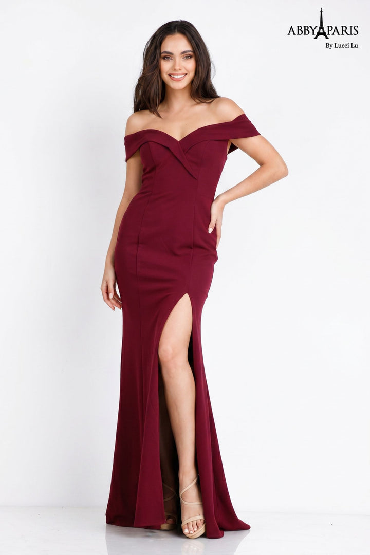 Abby Paris 93128 Off Shoulder High Slit Prom 2026 Dress