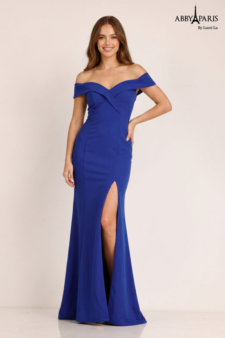 Abby Paris 93128 Off Shoulder High Slit Prom 2026 Dress