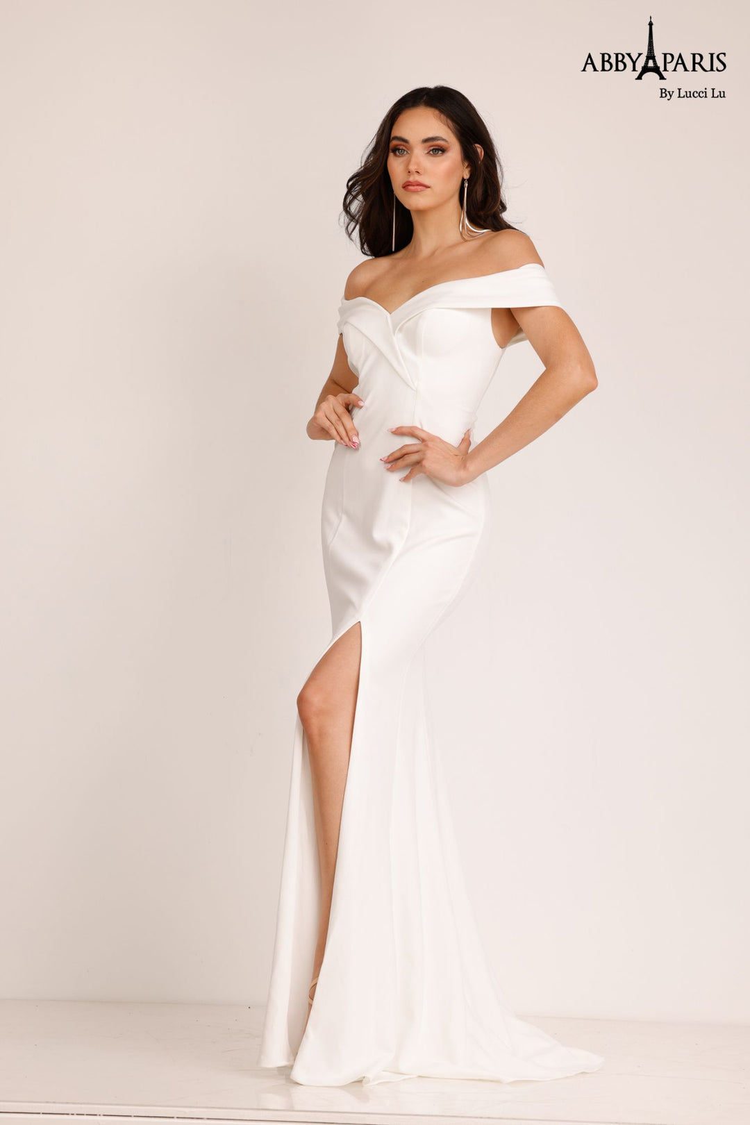 Abby Paris 93128 Off Shoulder High Slit Prom 2026 Dress
