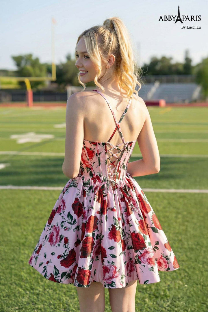 Abby Paris 94235 Floral Homecoming Dress