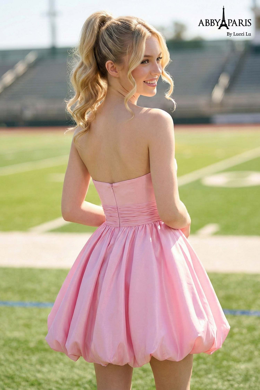 Abby Paris 94279 Rosette Front Cutout Homecoming Dress