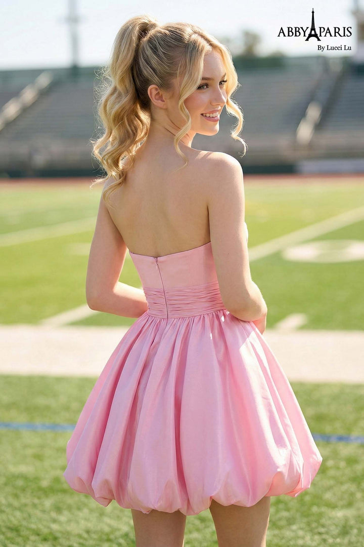 Abby Paris 94279 Rosette Front Cutout Homecoming Dress