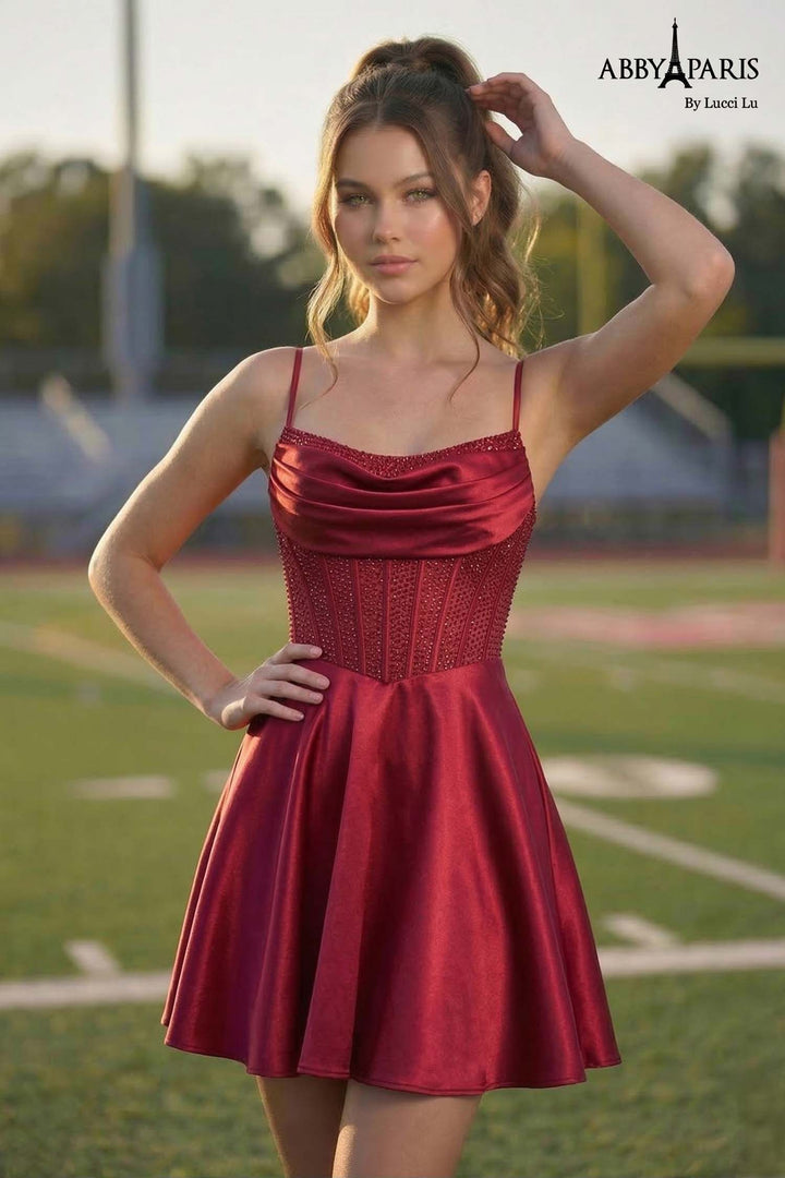 Abby Paris 94282 Corset Lace-Up Homecoming Dress