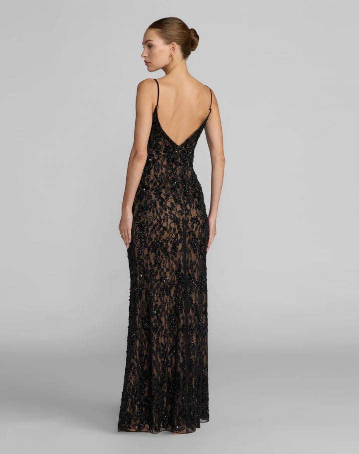 Mac Duggal 94311 Embellished Lace Sleeveless Gown