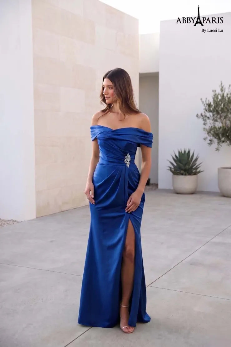Abby Paris 96084 Off Shoulder High Slit Prom 2026 Dress