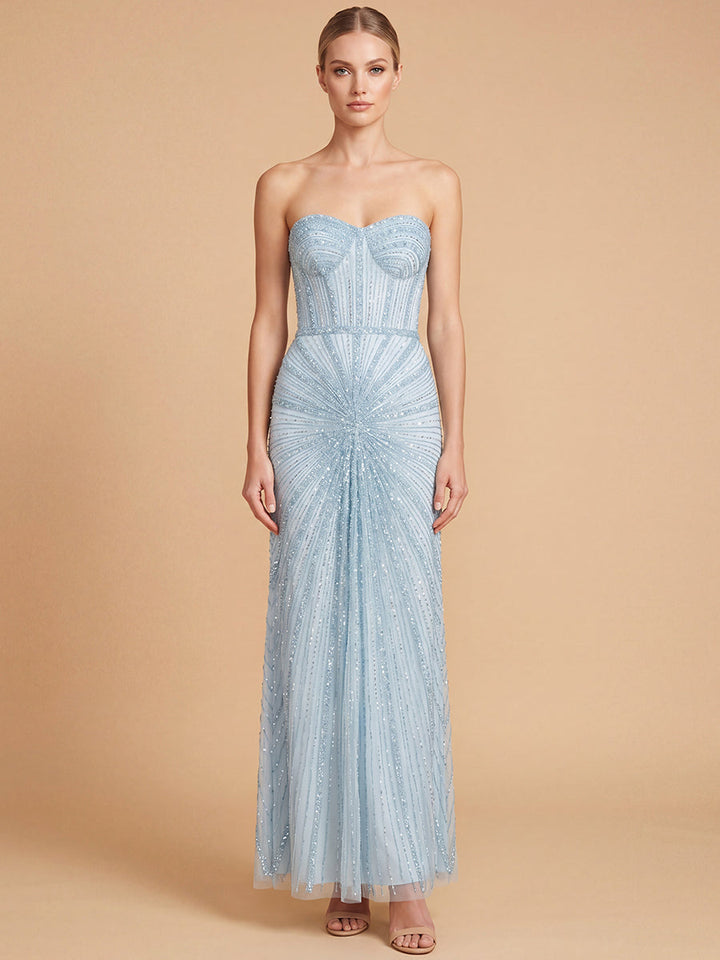 Lara 9918- Strapless Beaded Gown