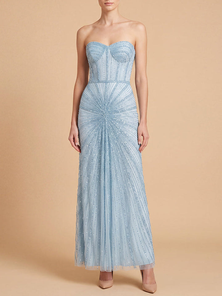 Lara 9918- Strapless Beaded Gown