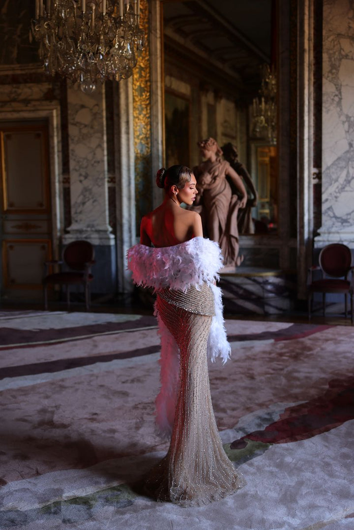 Chic & Holland HF110667 Strapless Beaded Couture Dress