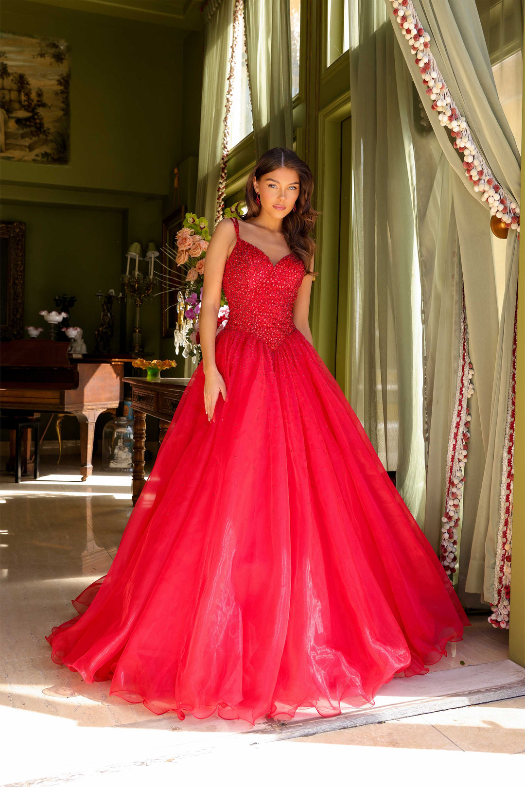 Ava Presley 29522 Beaded Spaghetti Strap Evening Dress