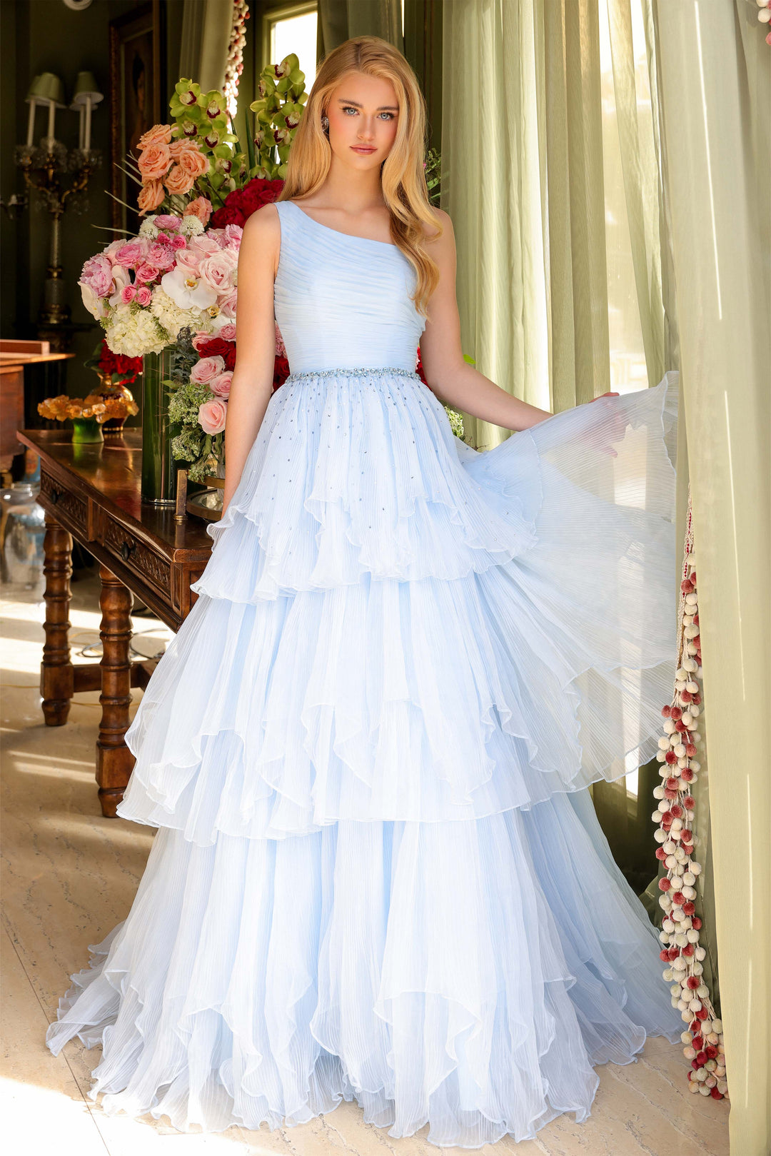 Ava Presley 29131 Asymmetrical Off-Shoulder Prom 2026 Dress