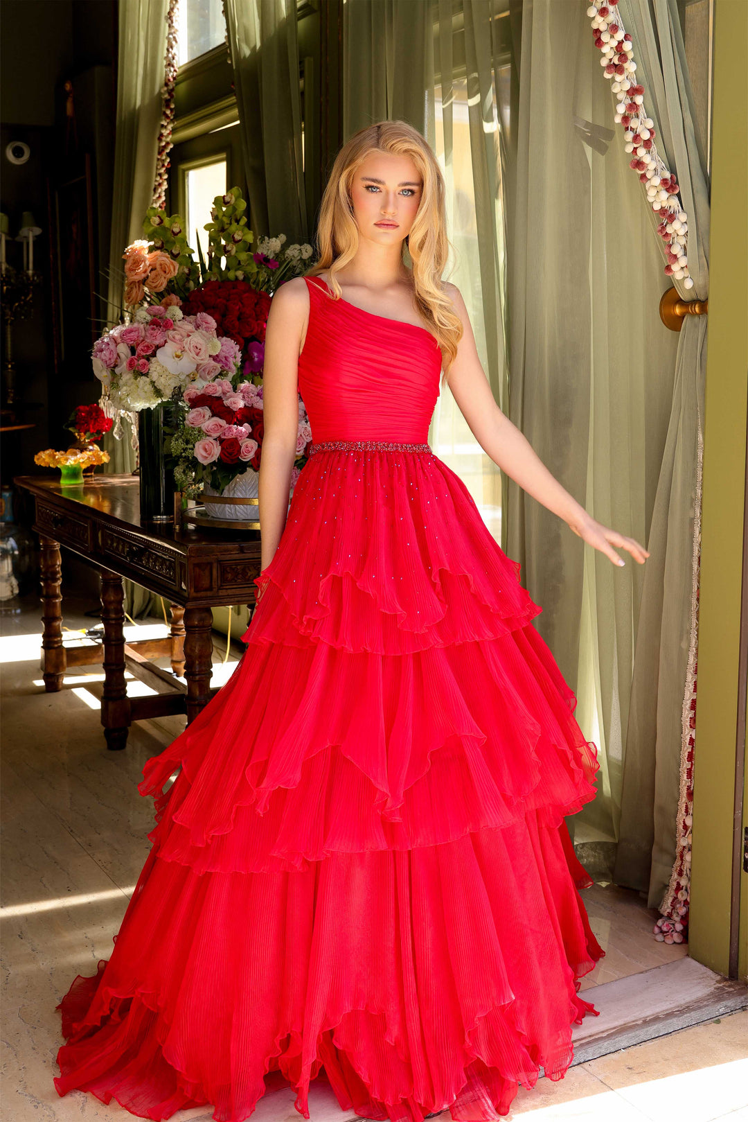 Ava Presley 29131 Asymmetrical Off-Shoulder Prom 2026 Dress