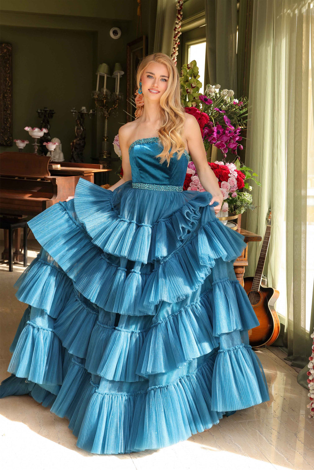 Ava Presley 29529 Ruffled Open Back Prom 2026 Dress