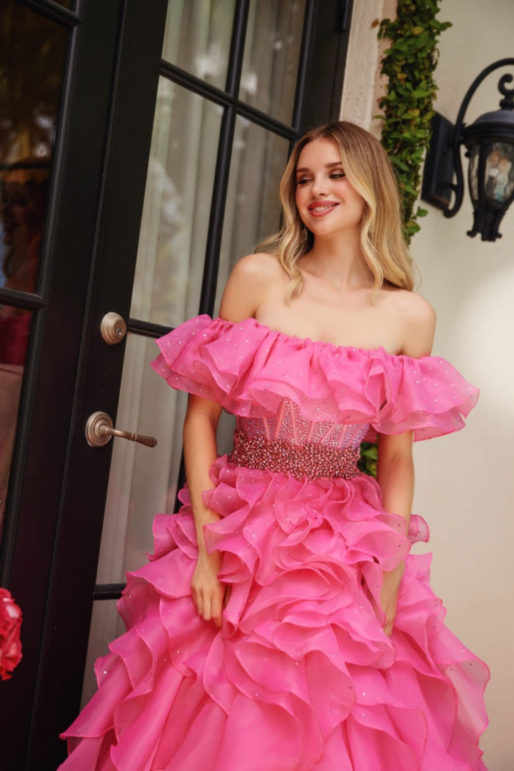 Ava Presley 29533 Off-Shoulder Beaded Prom 2026 Dress