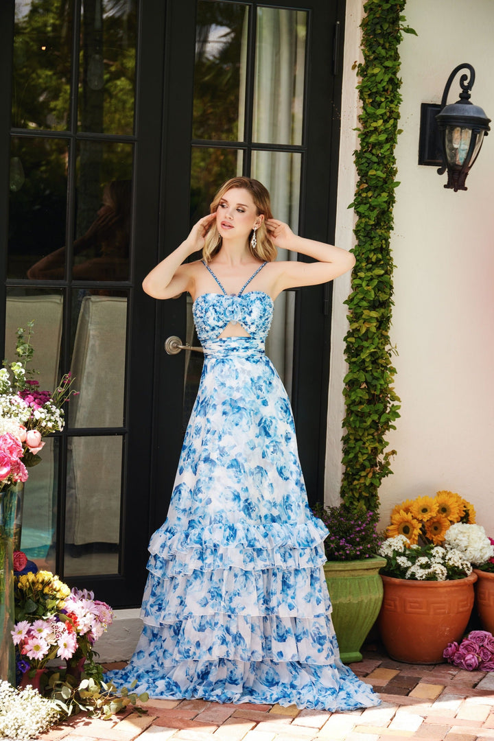 Ava Presley 40026 Ruffled Floral Corset Prom 2026 Dress