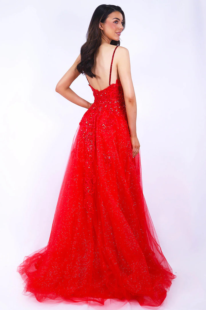 Ava Presley 37369 Glitter Floral Lace Corset Prom 2026 Dress