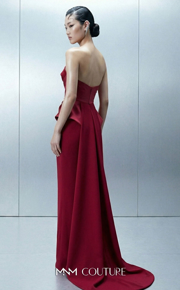 MNM Couture E0146 Strapless Sleeveless Sheath Couture Dress