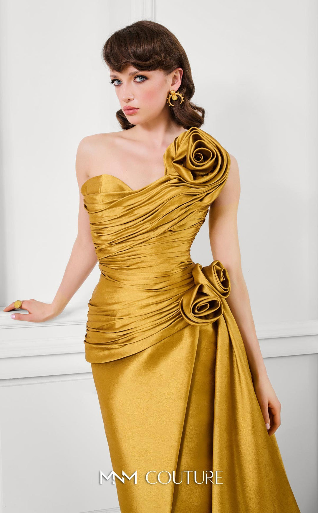 Fouad Sarkis F02923A One-Shoulder Sweetheart Sleeveless Modified A-Line Couture Dress