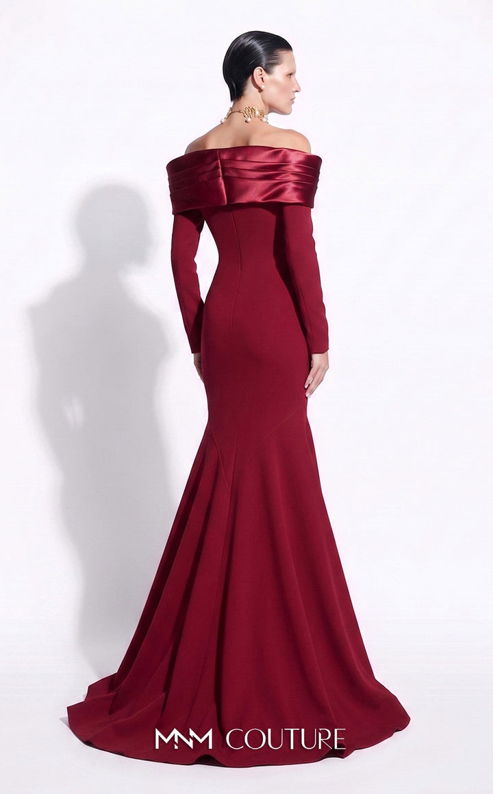 Fouad Sarkis F02973A Sweetheart Off-the-Shoulder Long Sleeves Mermaid Couture Dress