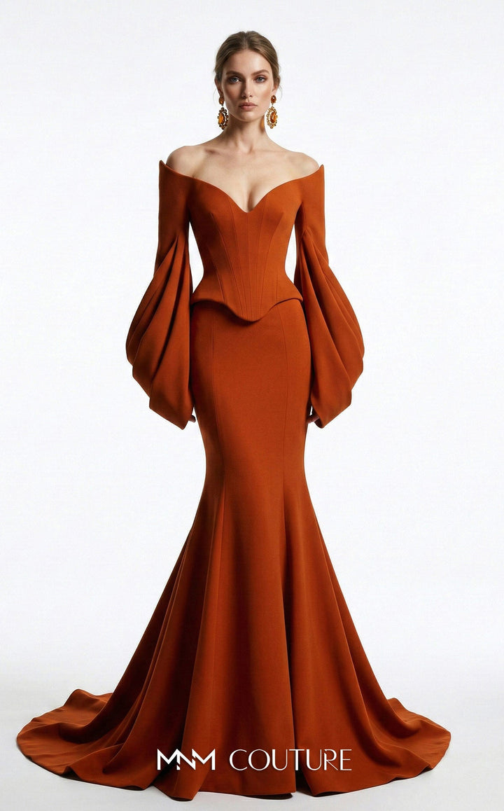 Fouad Sarkis F03036 Sweetheart Off-Shoulder Mermaid Couture Dress