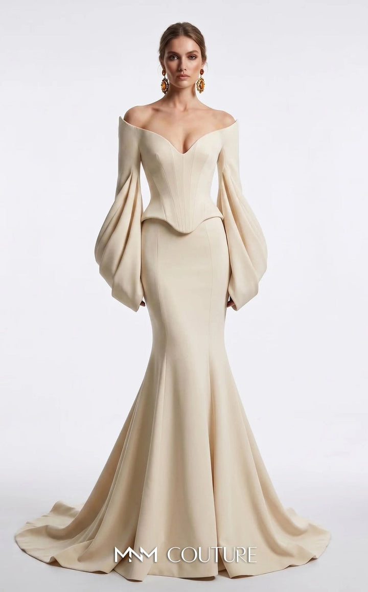Fouad Sarkis F03036 Sweetheart Off-Shoulder Mermaid Couture Dress