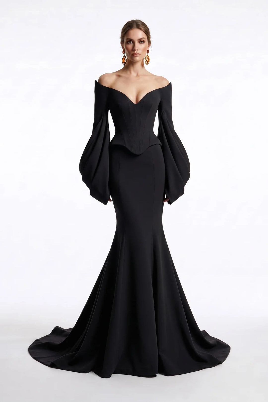 Fouad Sarkis F03036 Sweetheart Off-Shoulder Mermaid Couture Dress