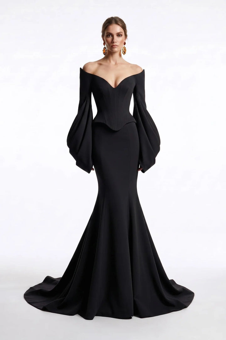 Fouad Sarkis F03036 Sweetheart Off-Shoulder Mermaid Couture Dress