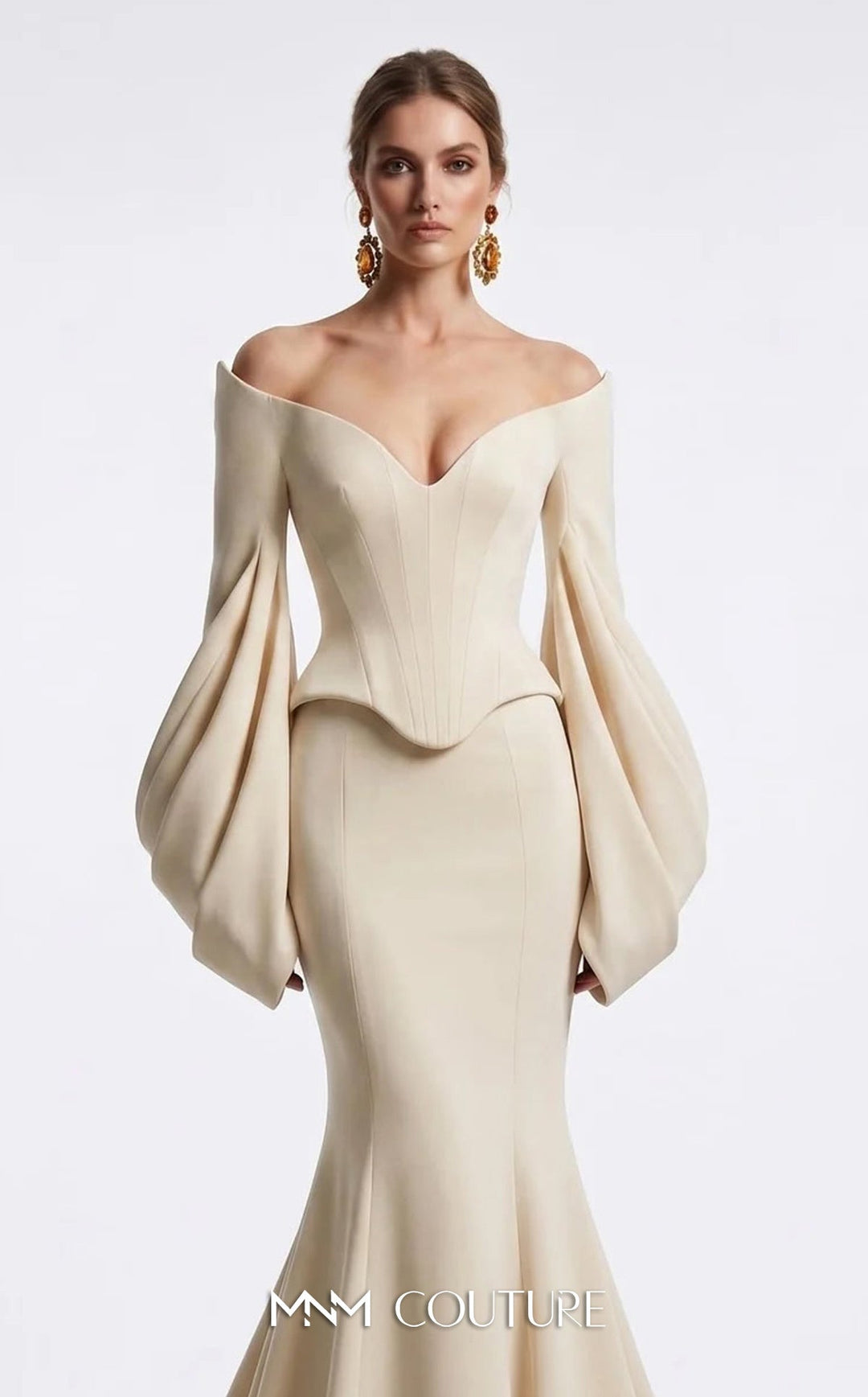 Fouad Sarkis F03036 Sweetheart Off-Shoulder Mermaid Couture Dress