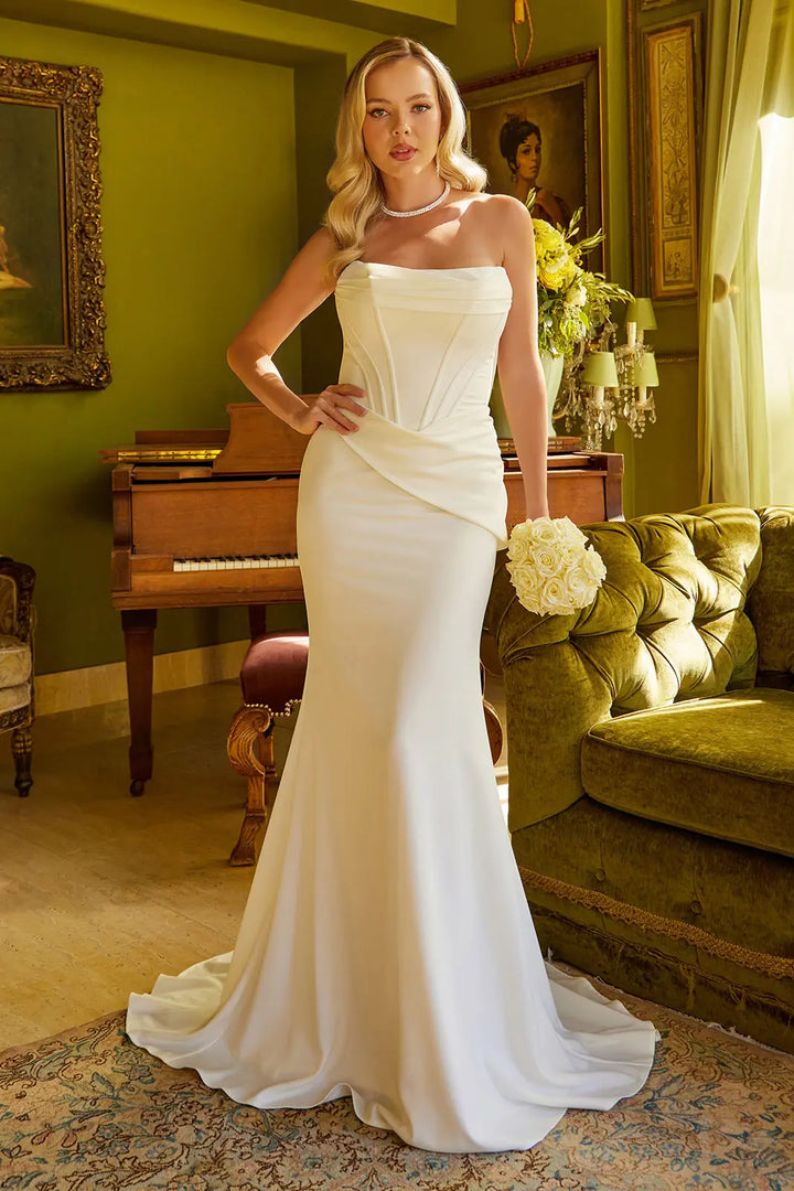 GLS Collective GL3584 Strapless Boat-Neck Bridal Dress