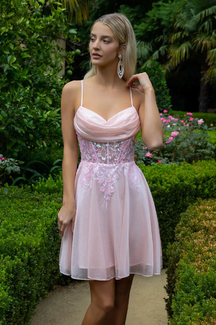 GLS Collective GS3507 Glitter Embellished Homecoming Dress