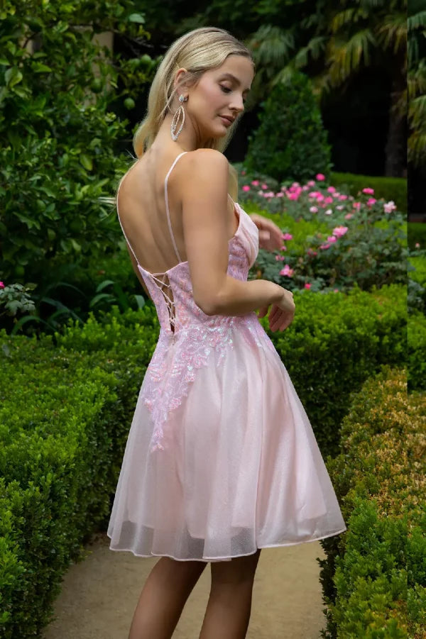 GLS Collective GS3507 Glitter Embellished Homecoming Dress