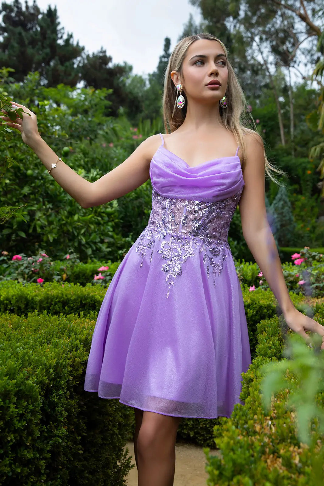 GLS Collective GS3507 Glitter Embellished Homecoming Dress