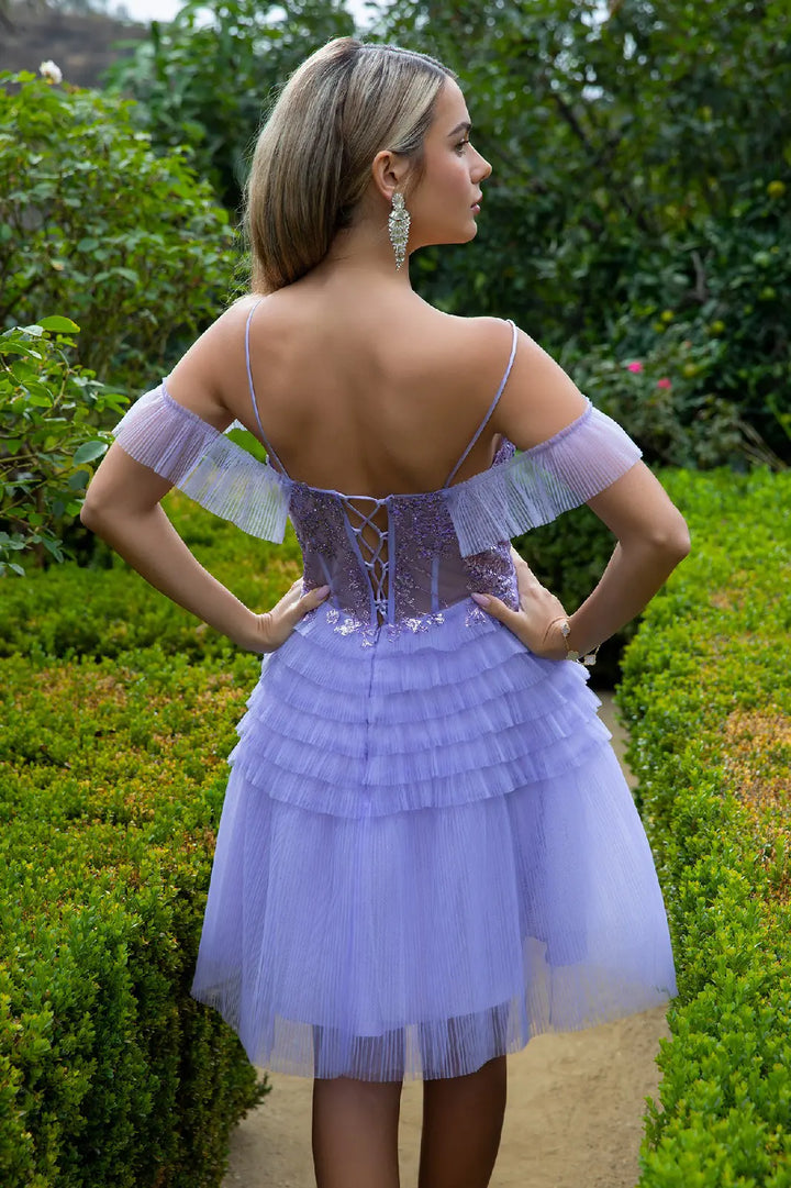 GLS Collective GS3511 Glitter Embellished Homecoming Dress