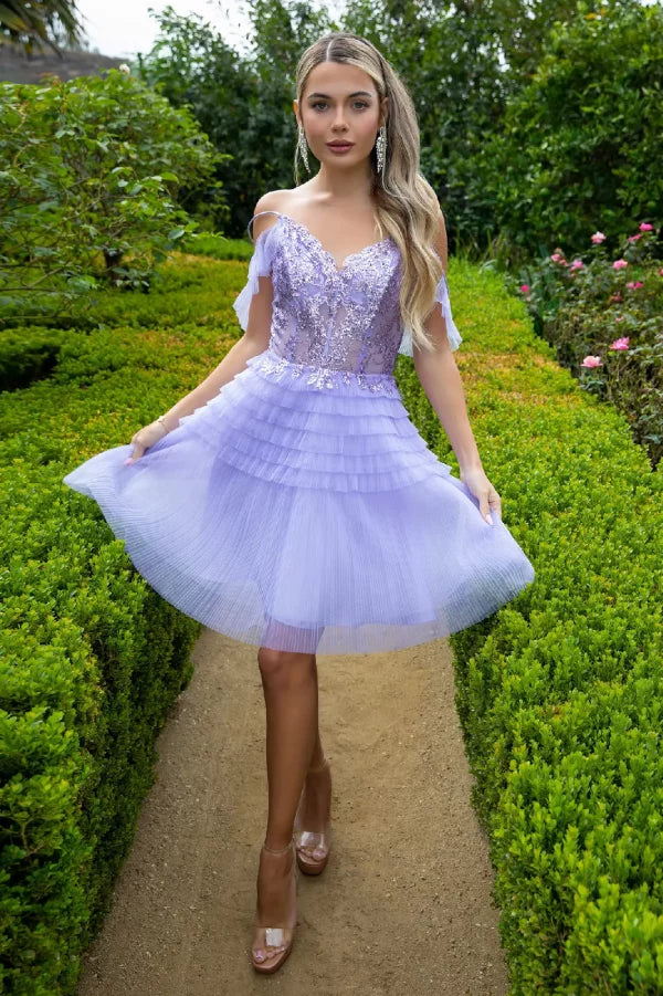 GLS Collective GS3511 Glitter Embellished Homecoming Dress