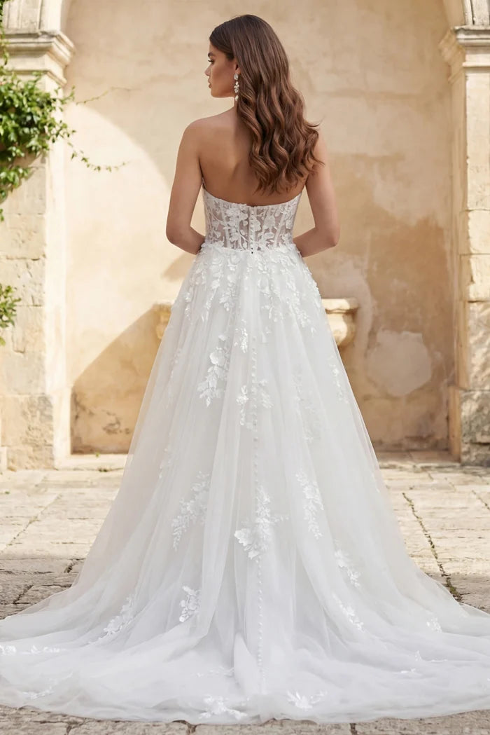 Jovani JB05361 Corset Bodice Strapless Wedding Dress