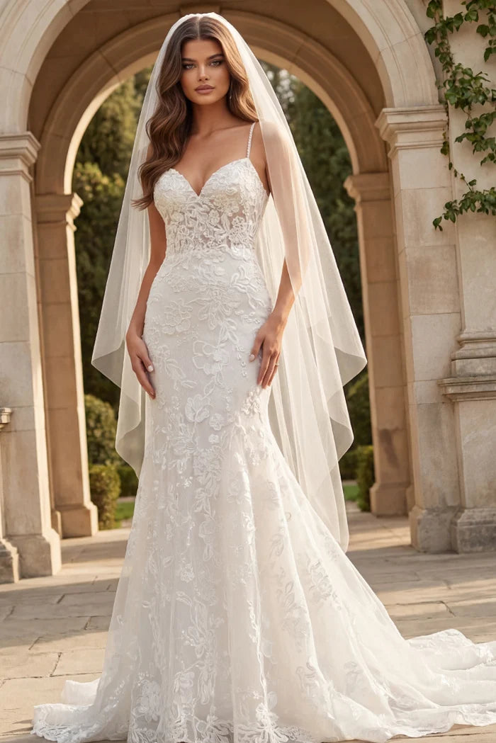Jovani JB37538 Spaghetti Straps Floral Embroidered Dress