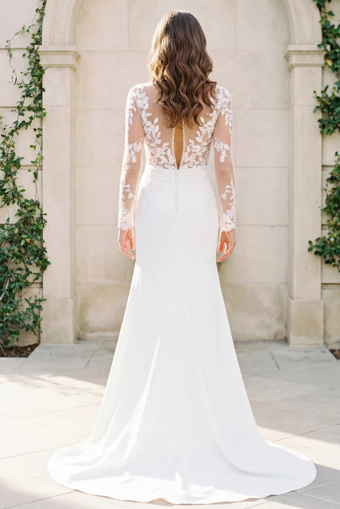 Jovani JB42297 Long Sleeve Sheath Bridal Dress