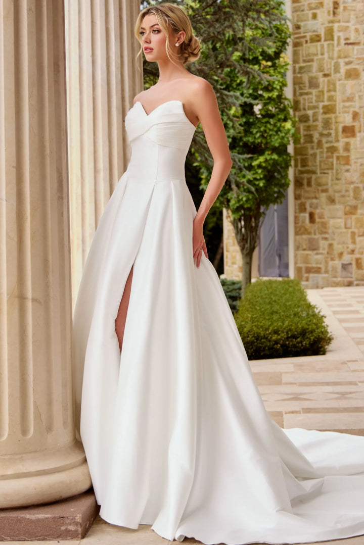 Jovani JB46880 Strapless Sweetheart Satin Wedding Dress