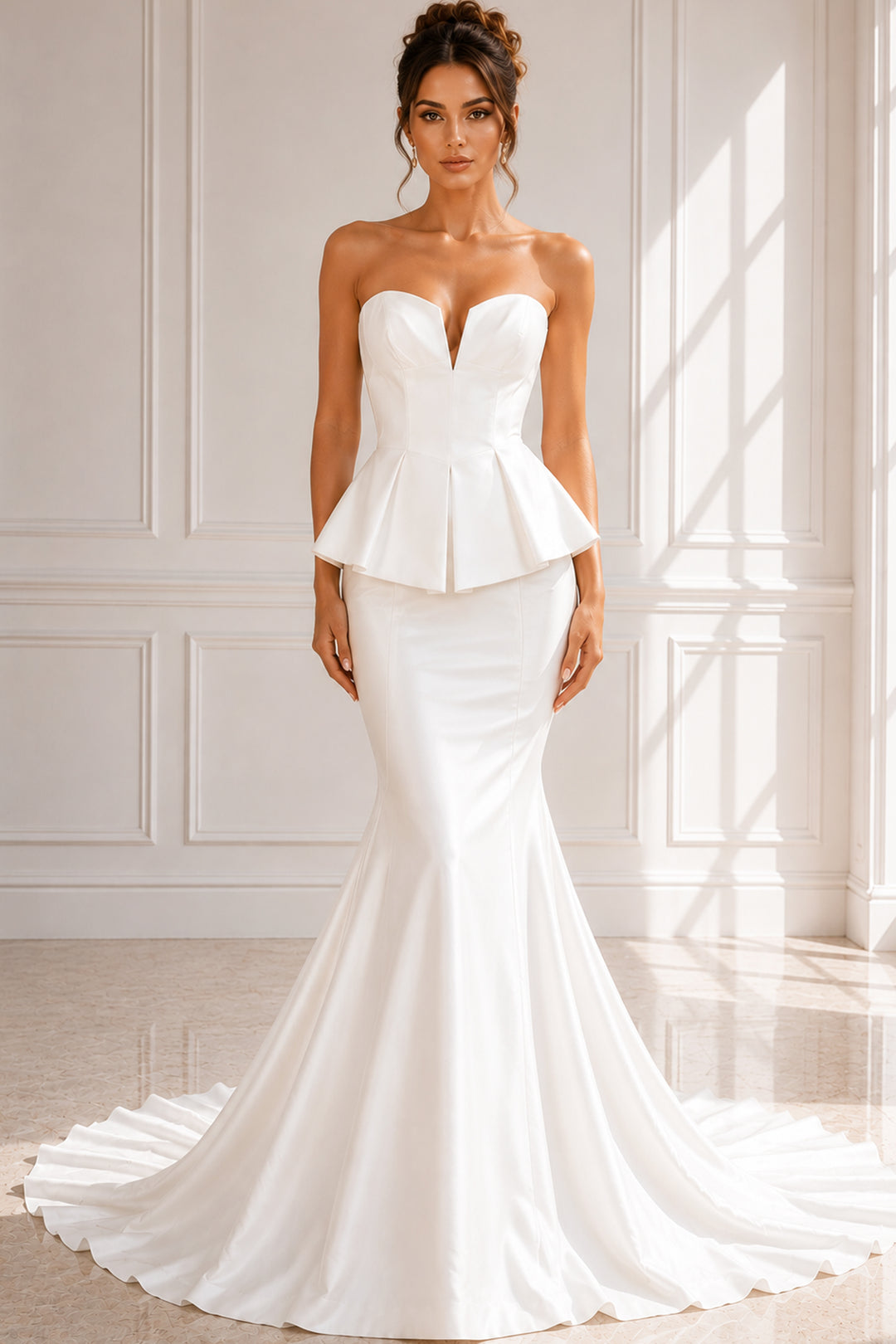 Jovani JB49072 Sweetheart Neckline Strapless Structured Corset Bridal Dress