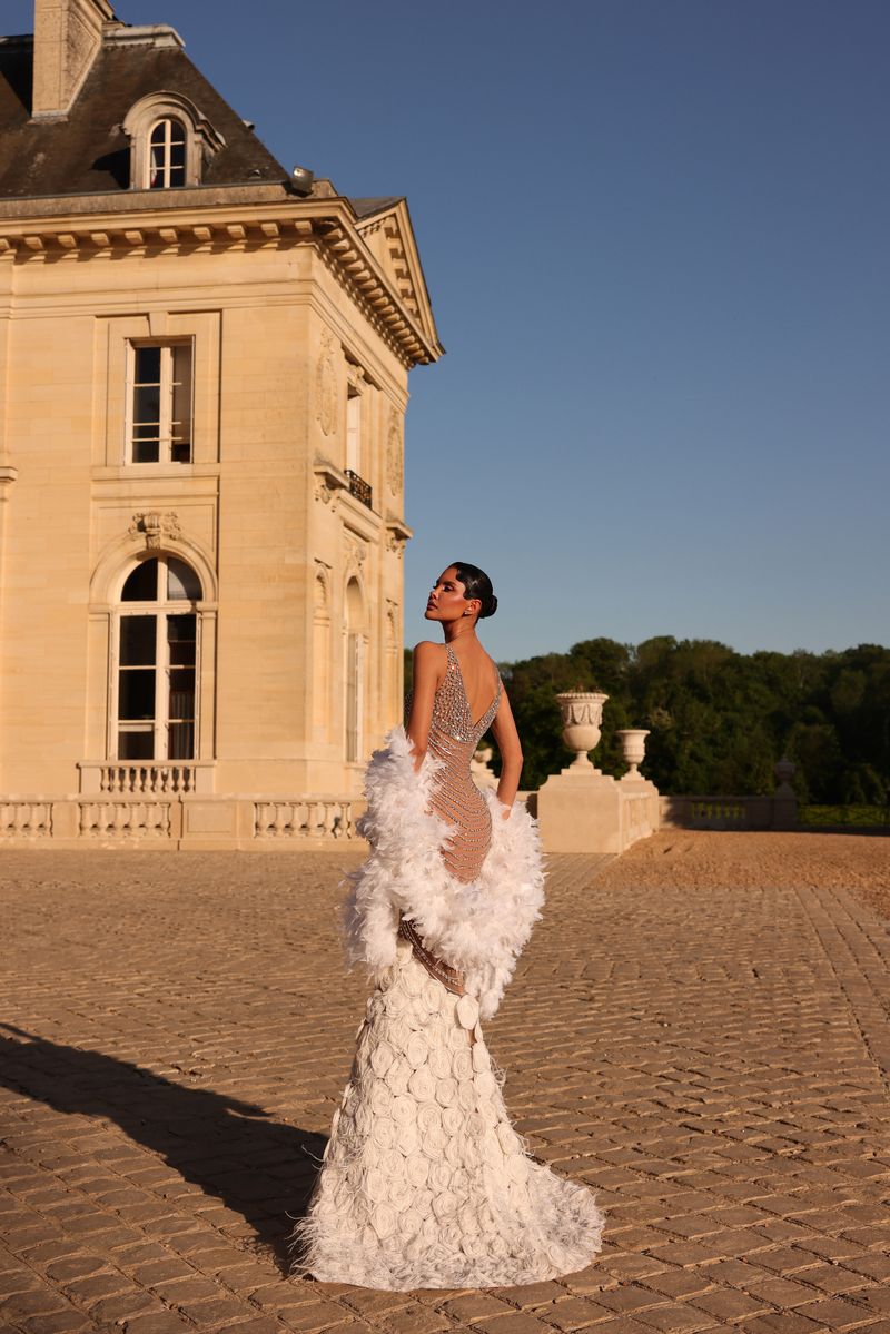 Chic & Holland HF110710 Rosette Mermaid Couture Dress