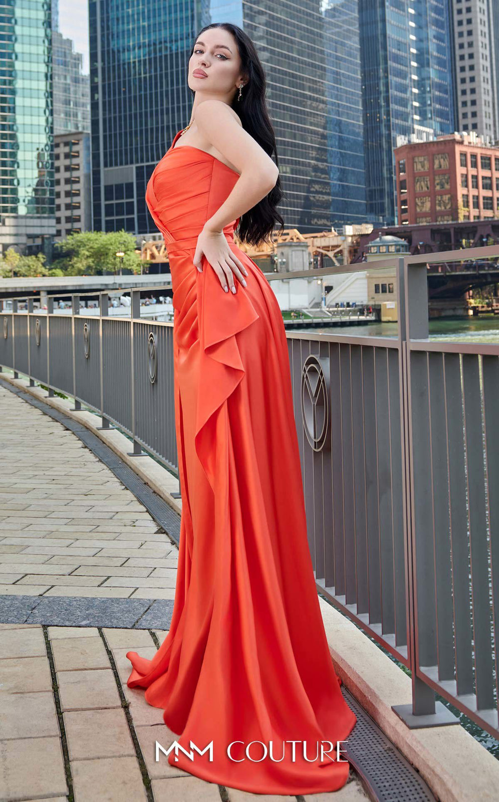 MNM Couture K3979 : Refined Sophistication with a Satin One-Shoulder Gown. - FOSTANI.com