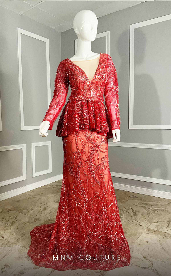 MNM Couture M1140 : Elegant Sequined Mermaid Dress - FOSTANI.com