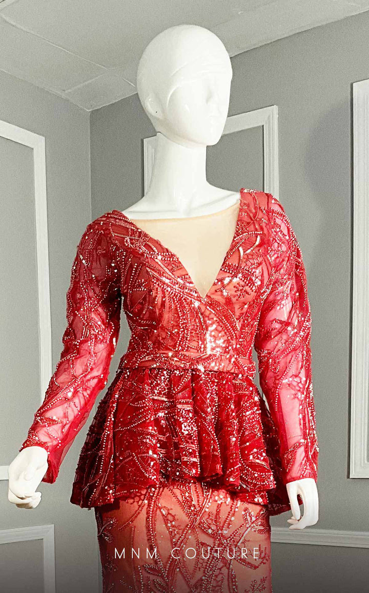 MNM Couture M1140 : Elegant Sequined Mermaid Dress - FOSTANI.com