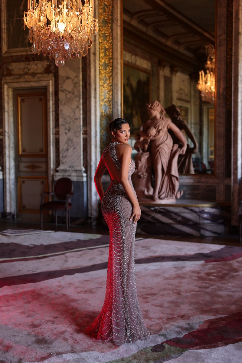 Chic & Holland PH120151 Halter Neck Sheath Couture Dress