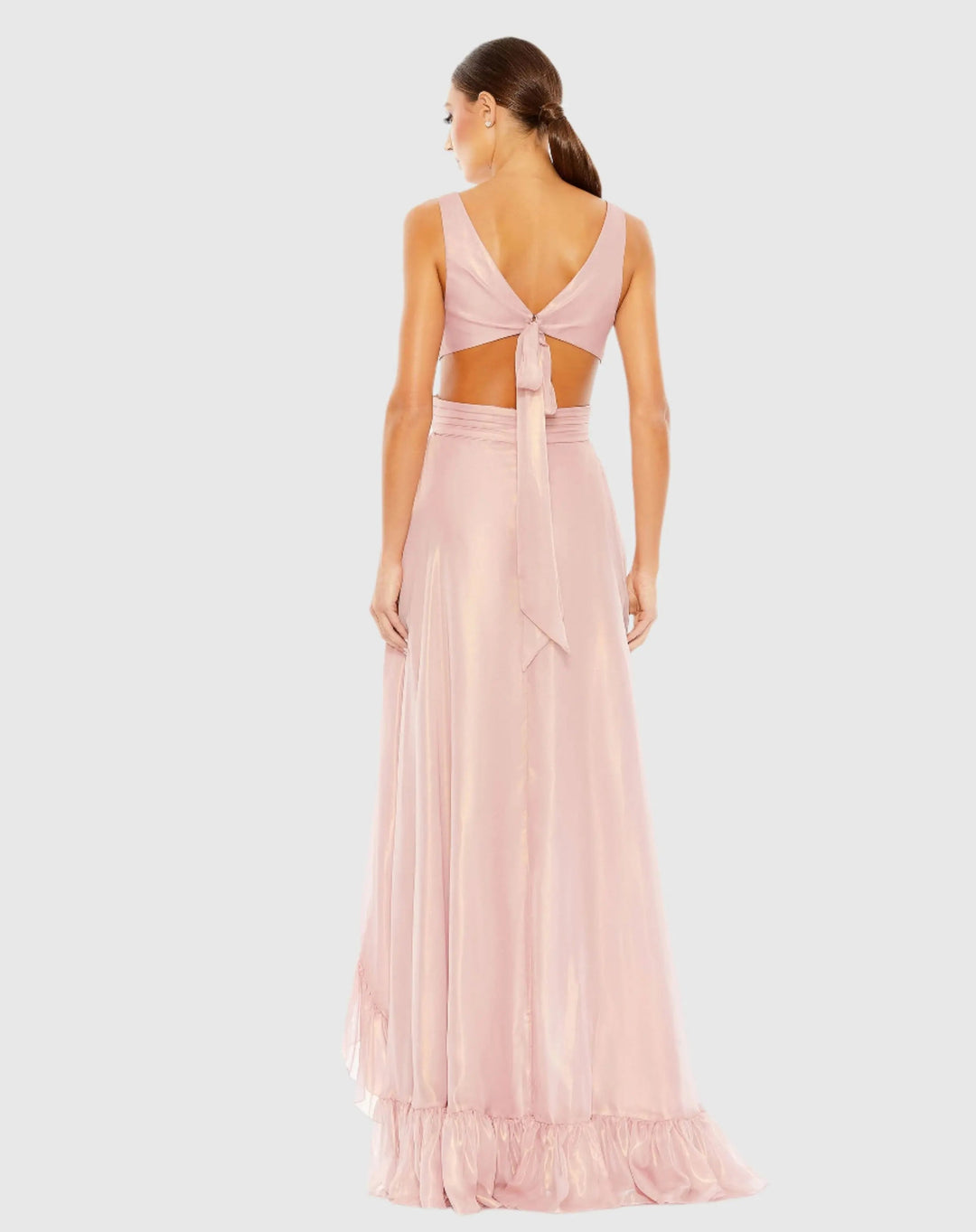 Mac Duggal 49526 Cut Out High Low Ruffle Gown