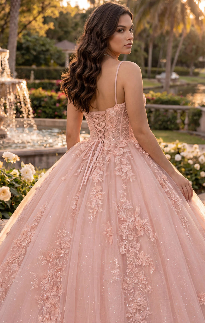 JovaniQ43431 Quinceañera Dress with Floral Appliques