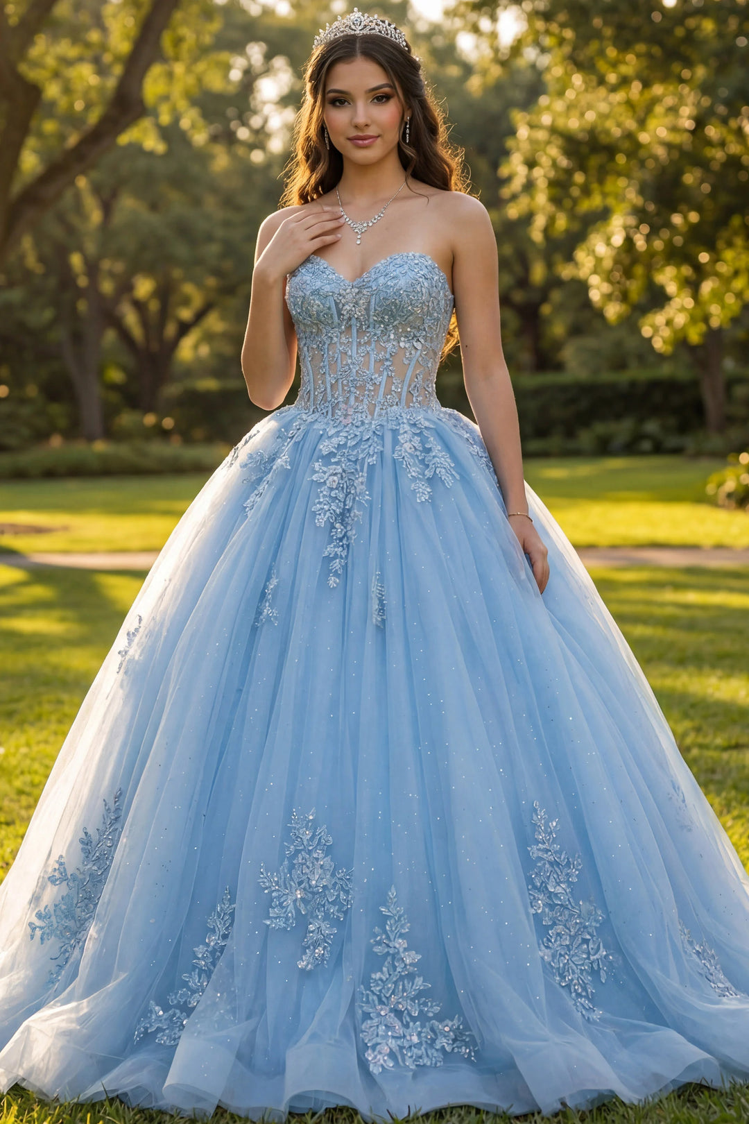 Jovani Q49712 Strapless Sleeveless Corset Quinceañera Dress