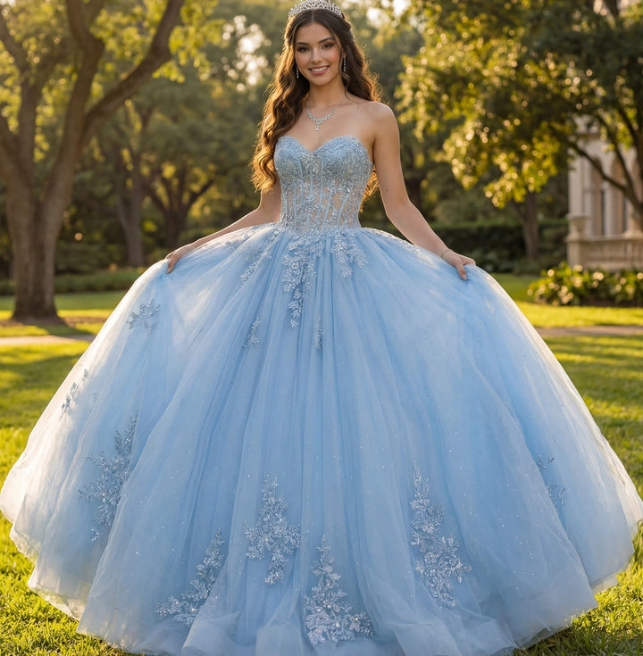 Jovani Q49712 Strapless Sleeveless Corset Quinceañera Dress