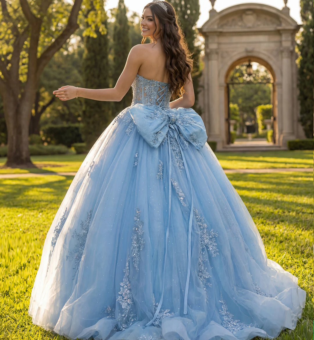 Jovani Q49712 Strapless Sleeveless Corset Quinceañera Dress