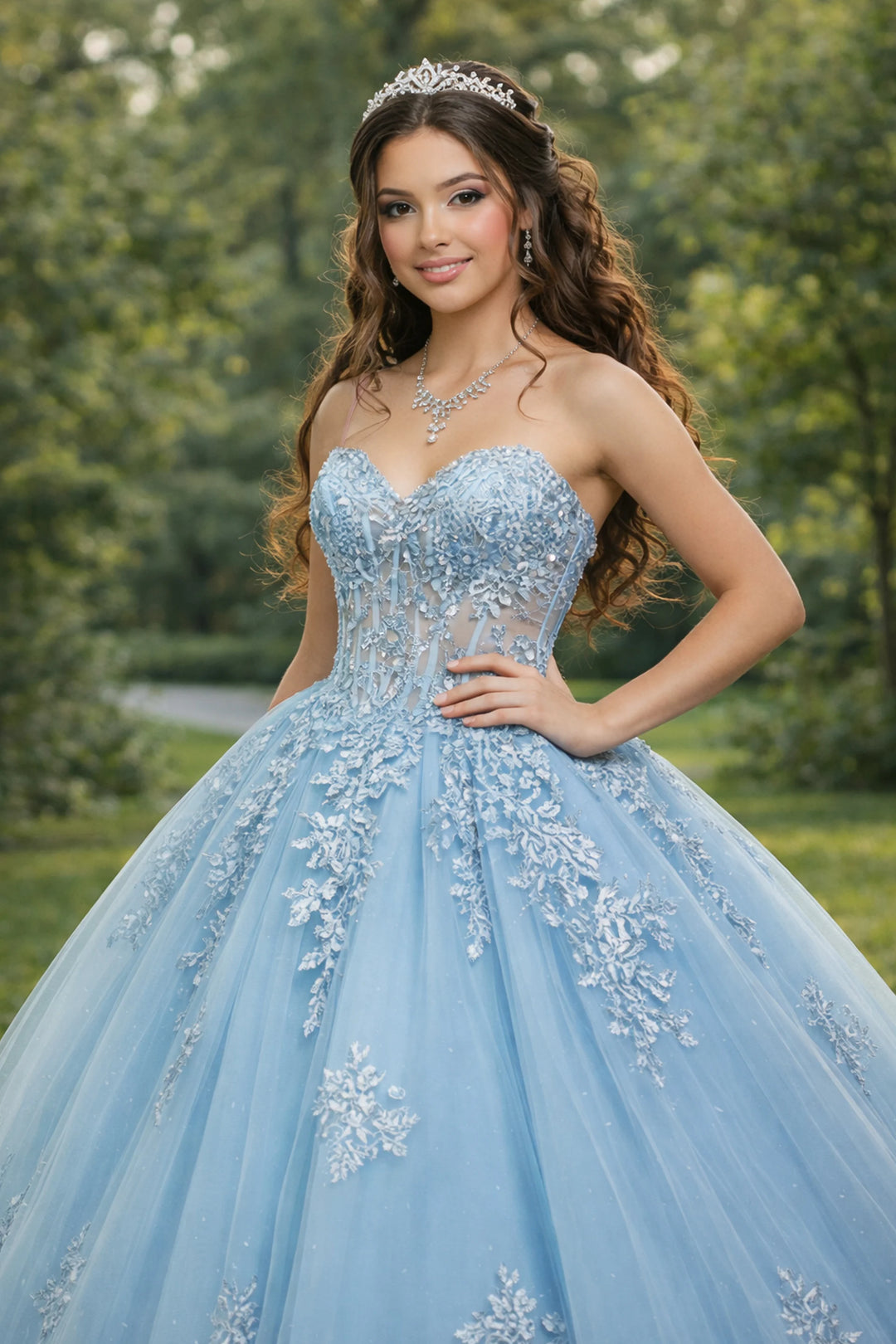 Jovani Q49712 Strapless Sleeveless Corset Quinceañera Dress