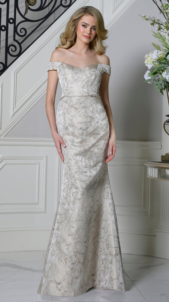 Rina Di Montella RD3513 Sweetheart Off-the-Shoulder Floor-Length Mother of the Bride Dress